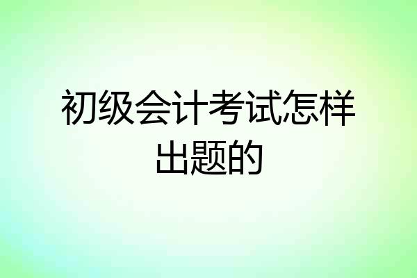 初级会计考试怎样出题的