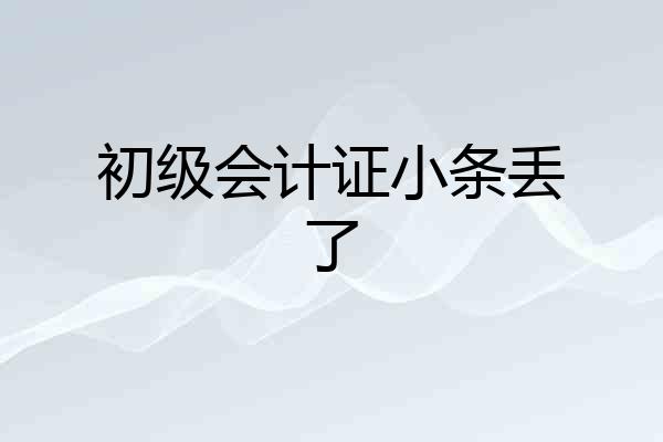 初级会计证小条丢了