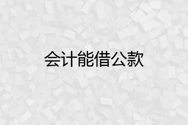 会计能借公款