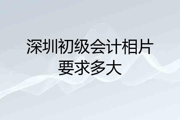 深圳初级会计相片要求多大