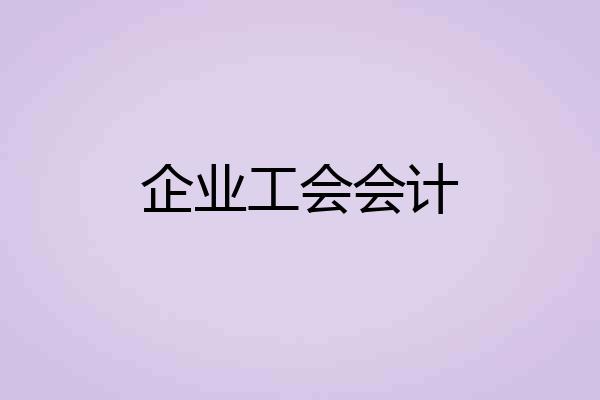 企业工会会计