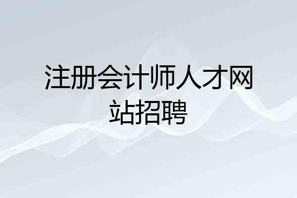 注册会计师人才网站招聘