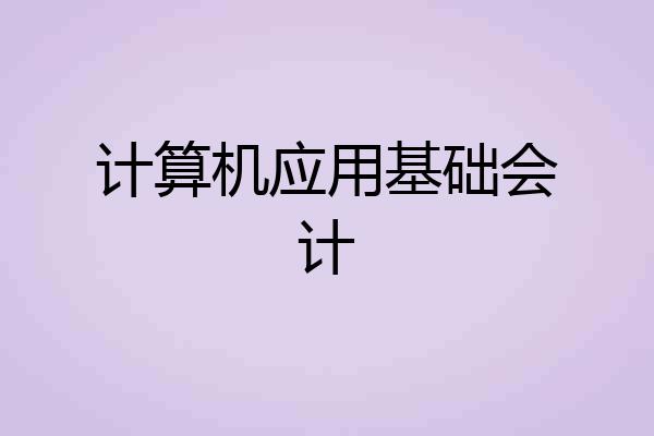 计算机应用基础会计