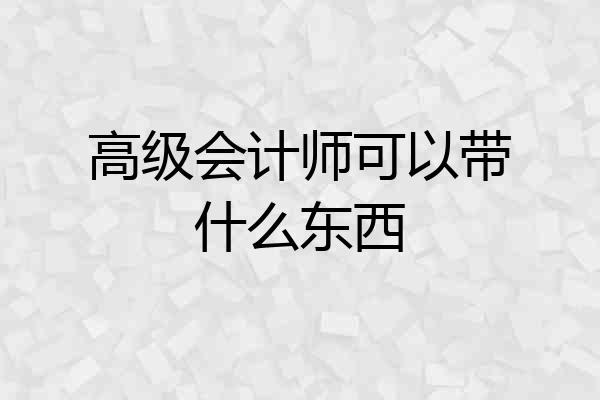 高级会计师可以带什么东西