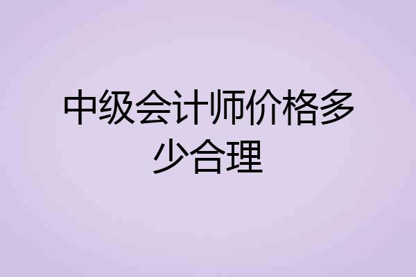 中级会计师价格多少合理