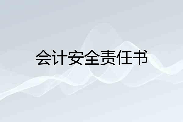 会计安全责任书
