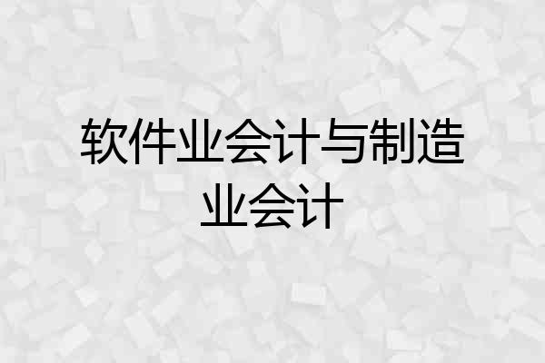 软件业会计与制造业会计