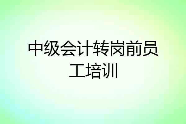 中级会计转岗前员工培训