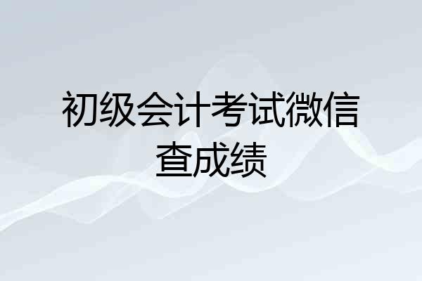 初级会计考试微信查成绩