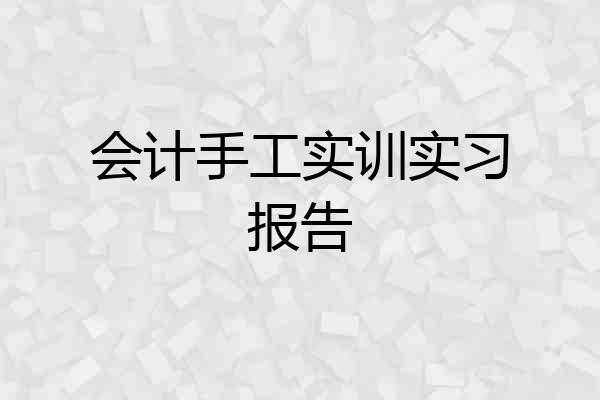 会计手工实训实习报告