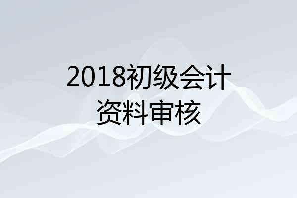 2018初级会计资料审核