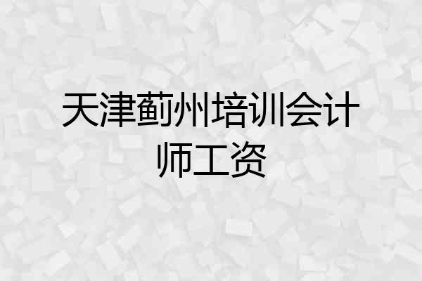 天津蓟州培训会计师工资