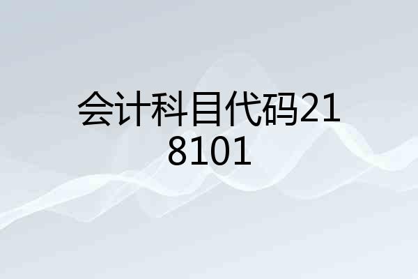 会计科目代码218101