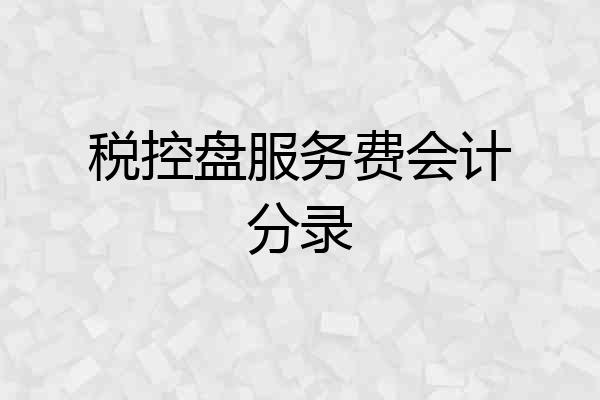 税控盘服务费会计分录