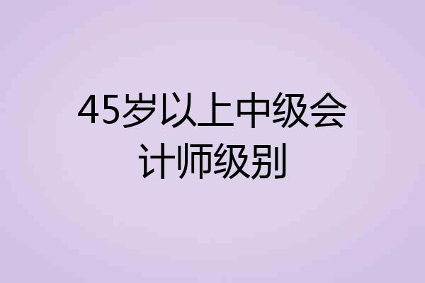 45岁以上中级会计师级别
