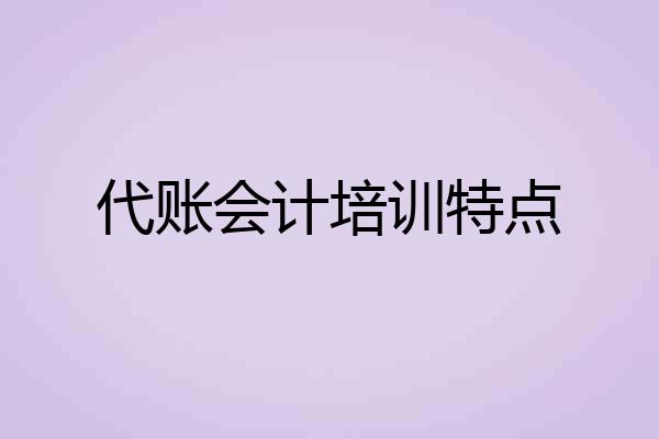 代账会计培训特点