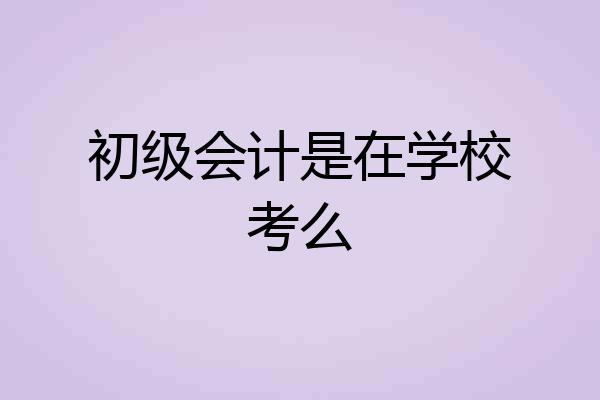 初级会计是在学校考么