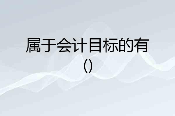属于会计目标的有()