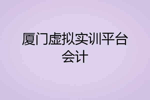 厦门虚拟实训平台会计