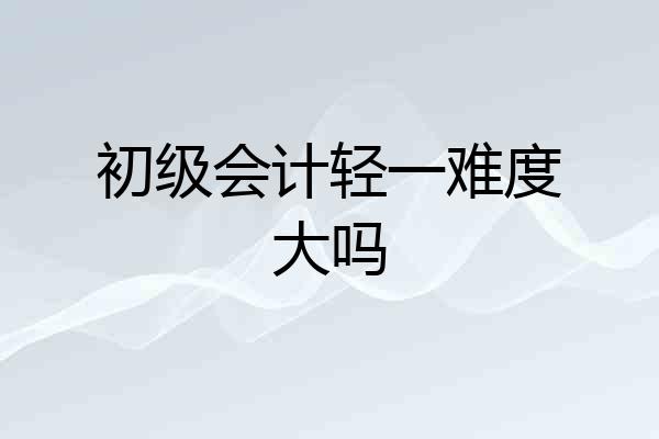 初级会计轻一难度大吗
