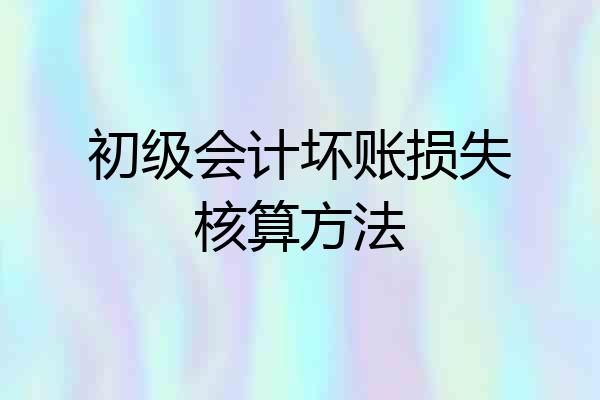 初级会计坏账损失核算方法