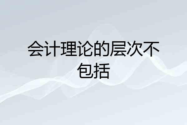 会计理论的层次不包括