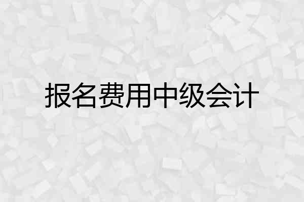 报名费用中级会计