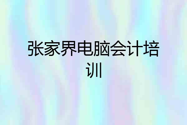 张家界电脑会计培训