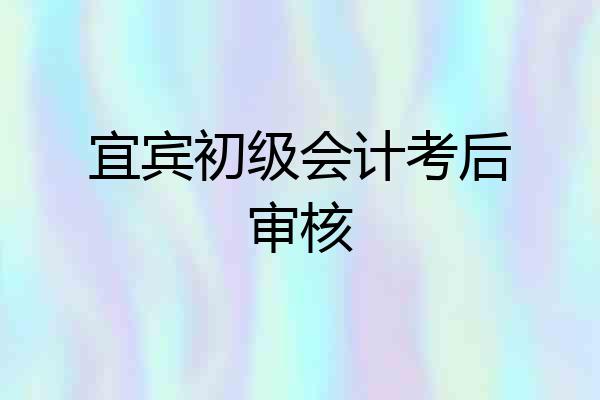 宜宾初级会计考后审核