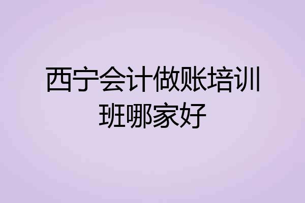 西宁会计做账培训班哪家好