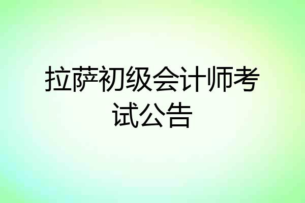 拉萨初级会计师考试公告