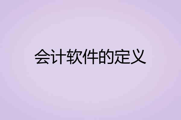 会计软件的定义