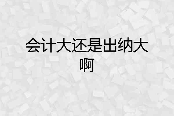 会计大还是出纳大啊
