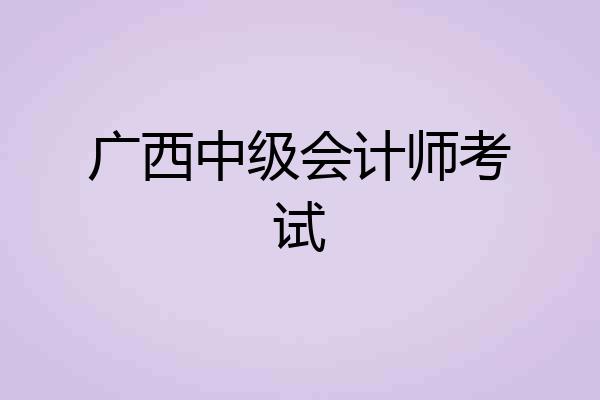 广西中级会计师考试