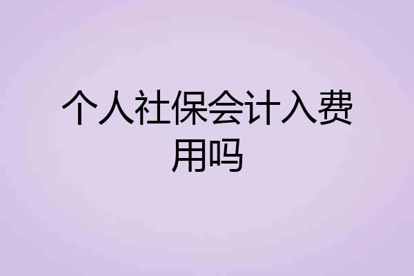 个人社保会计入费用吗