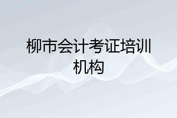 柳市会计考证培训机构