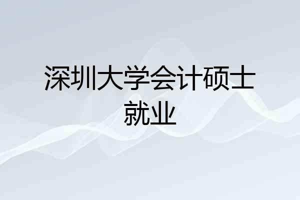 深圳大学会计硕士就业