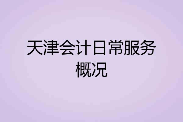 天津会计日常服务概况