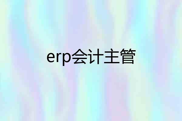 erp会计主管
