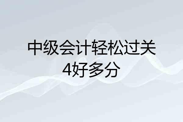 中级会计轻松过关4好多分