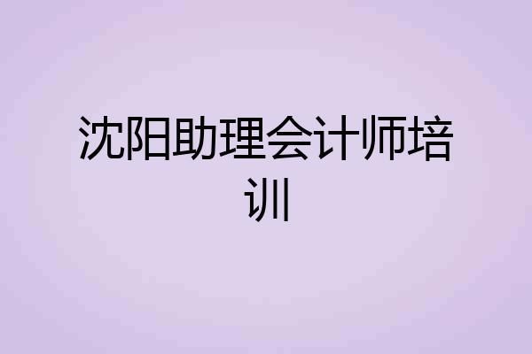 沈阳助理会计师培训
