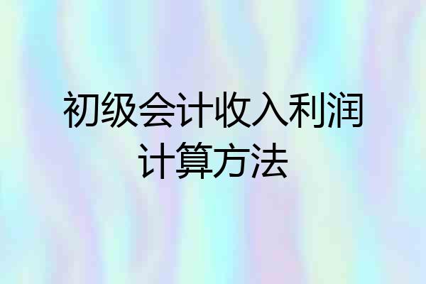 初级会计收入利润计算方法