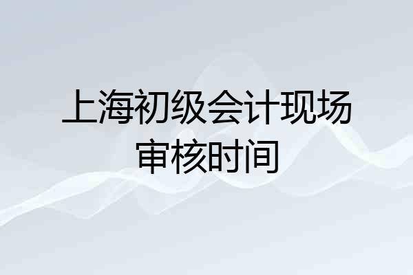 上海初级会计现场审核时间