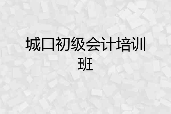 城口初级会计培训班