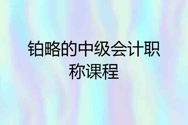 铂略的中级会计职称课程