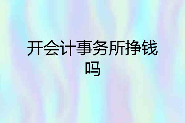 开会计事务所挣钱吗