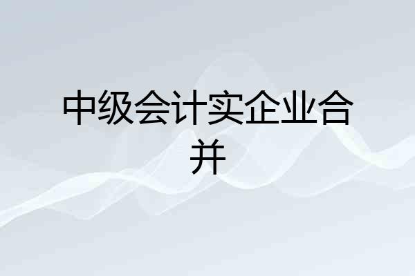 中级会计实企业合并