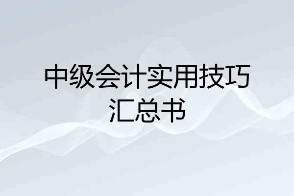 中级会计实用技巧汇总书