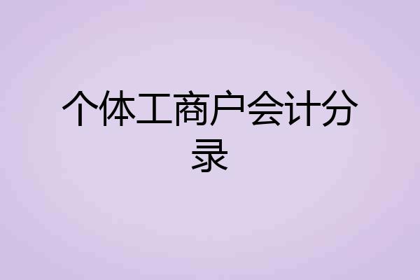 个体工商户会计分录