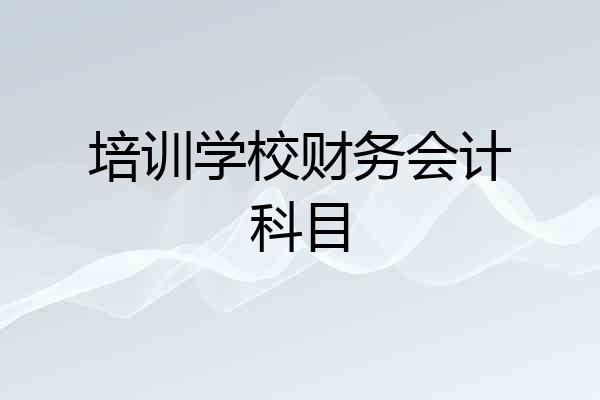 培训学校财务会计科目